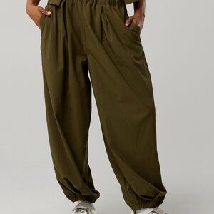 Olive Green Relaxed Fit Jogger Pants